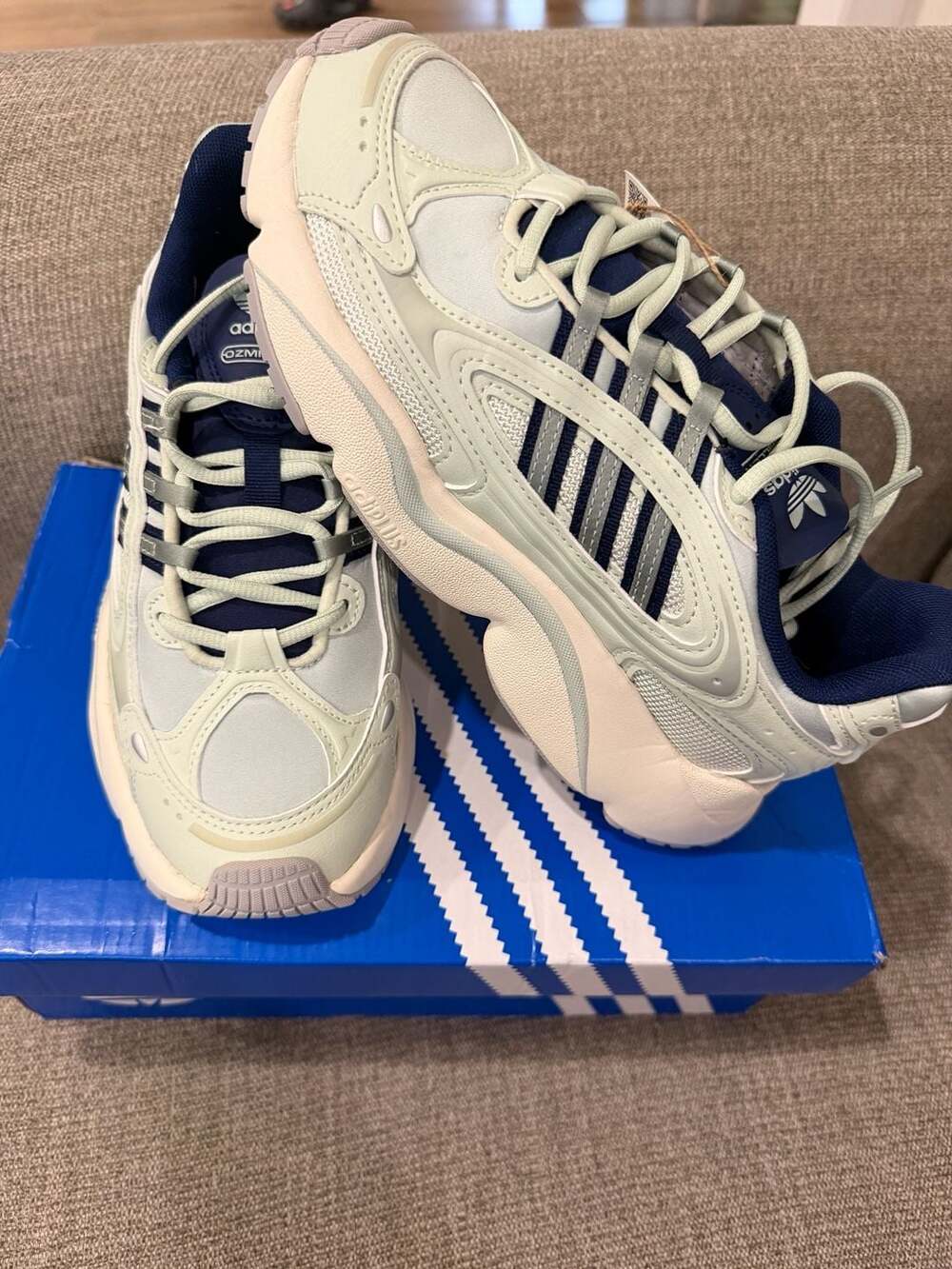 Adidas Ozmillen W Linen Green Dark Blue Women's Size 6